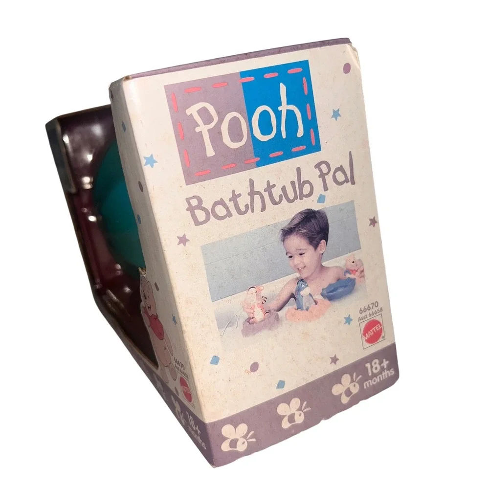 Vintage Winnie the Pooh Bathtub Pal Mattel Bath Toy Umbrella Floats Squirts NOS